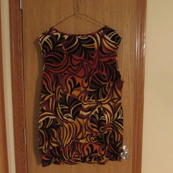 WORTHINGTON WOMEN'S STRETCH BANDED BOTTOM SLEEVELESS DRAPE NECKLINE SHIRT 1X-EUC - Picture 5 of 7